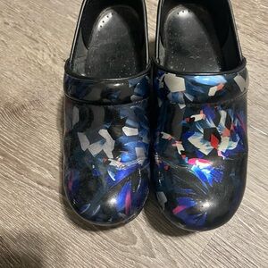 DANSKO Black Multi-Color Slip-On Clogs